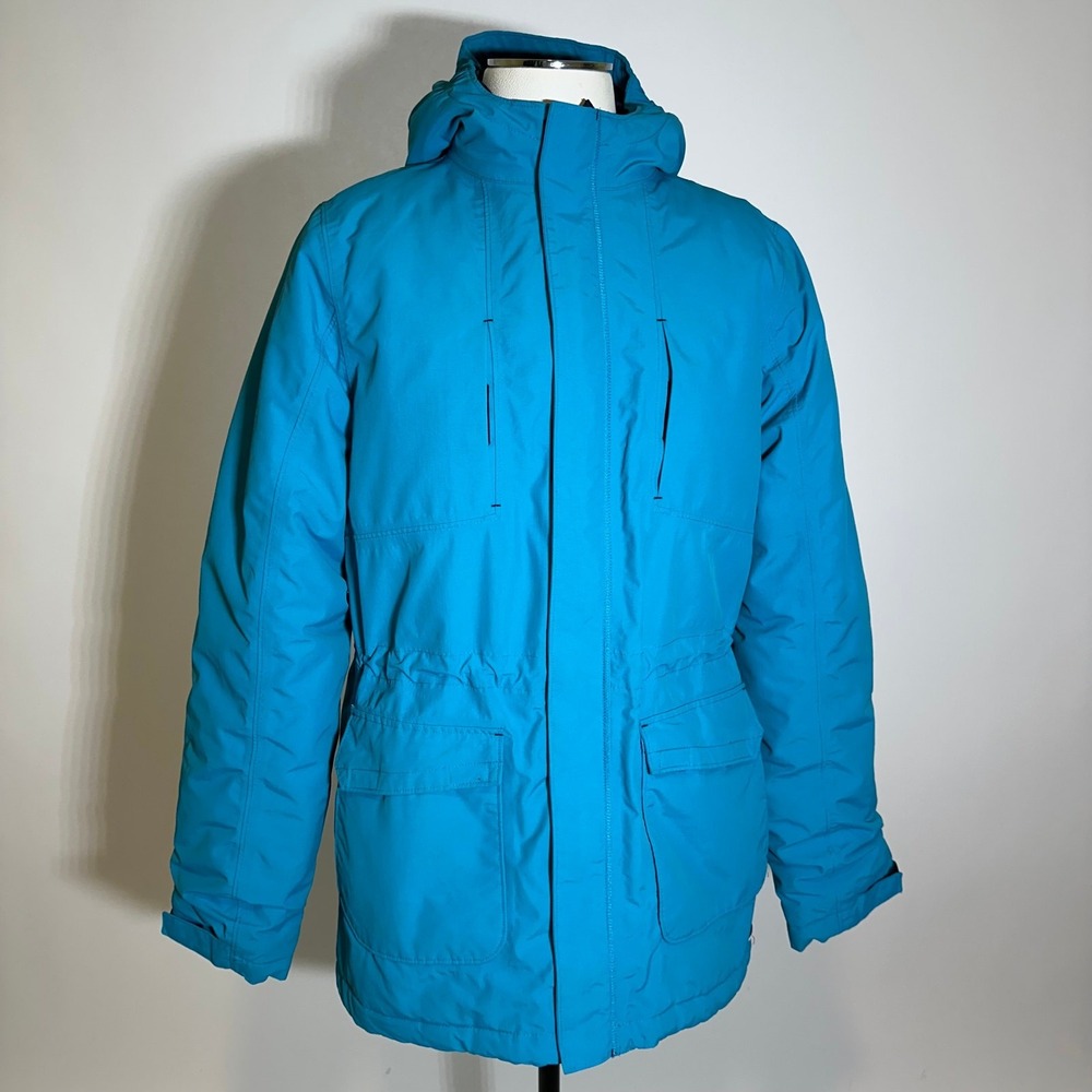 Lands End Squall Blue 3 in 1 Winter Parka Coat Hooded Waterproof Womens XL 18-20